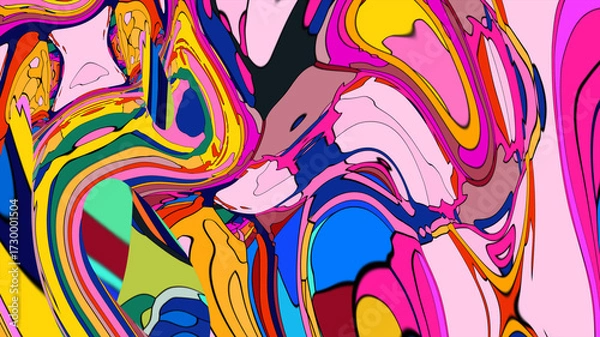 Obraz Colorful abstract psychedelic liquid and fluid background pattern
