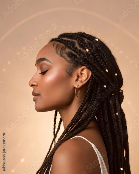 Fototapeta Knotless Box Braids