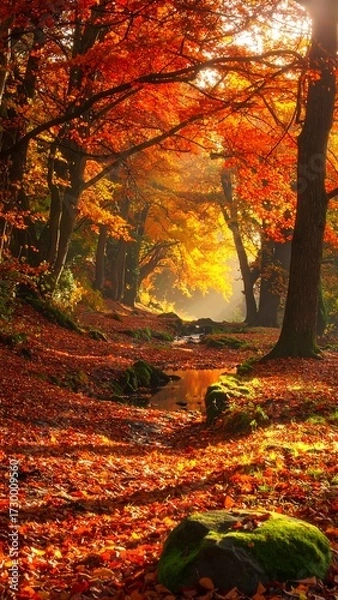 Obraz Autumn forest pathway