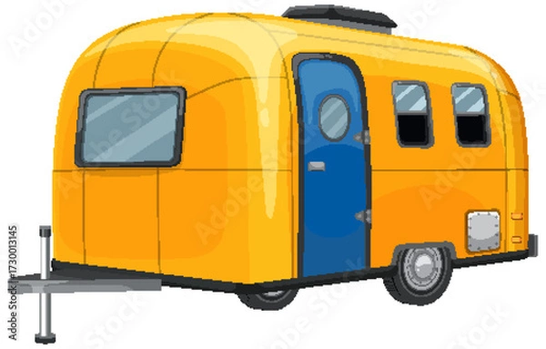 Obraz Bright Yellow Camper Trailer Vector Illustration