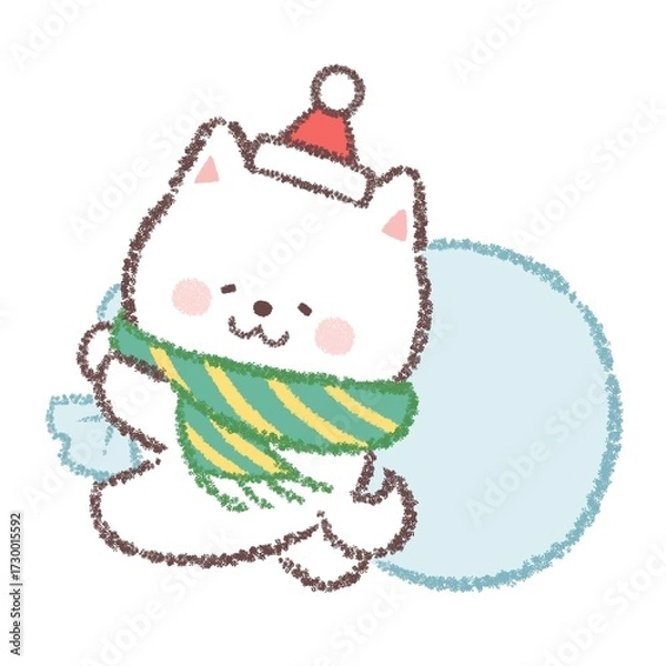 Fototapeta 白柴犬サンタクロース