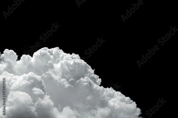 Fototapeta clouds on corner frame isolated on black background