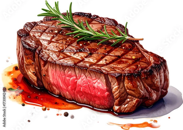 Fototapeta Steak 3D PNG Transparent Background (Isolated on White Background)