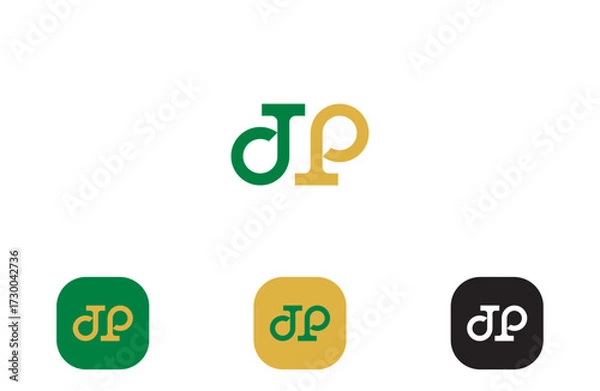 Obraz Modern JP letter logo design, elegant business corporate branding symbol, vector illustration