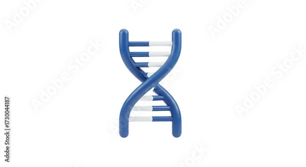 Fototapeta 3D Rendered Blue DNA Double Helix Transparent Background