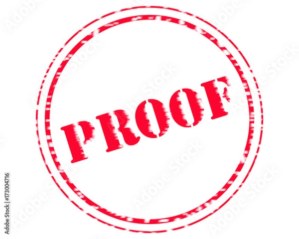 Obraz PROOF RED Stamp Text on Circle white backgroud