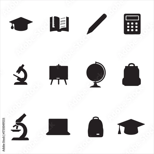 Obraz education vector icon set.