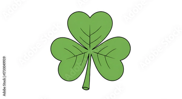 Fototapeta Simple Green Shamrock Symbol Transparent Background