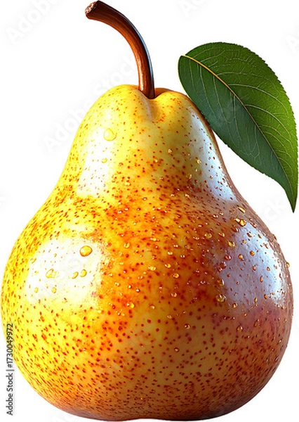 Fototapeta Pear 3D PNG Transparent Background (Isolated on White Background)