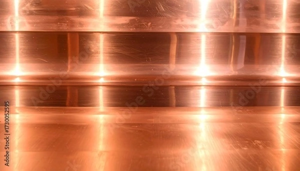 Fototapeta Copper panels with light reflections