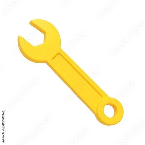 Obraz 3D yellow wrench icon
