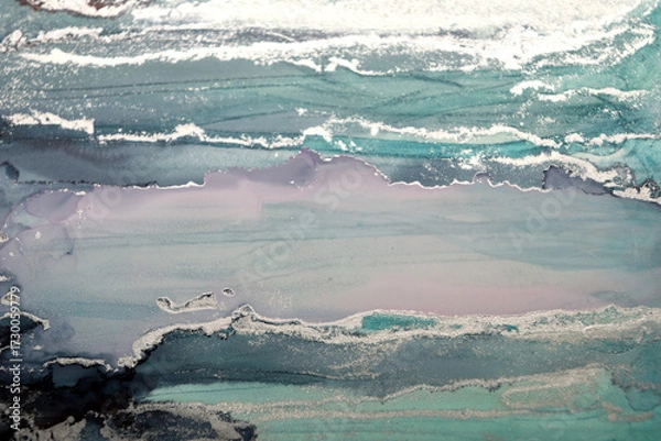 Fototapeta Art background made of multicolored ink stains