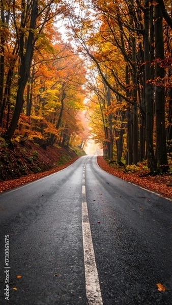 Obraz Autumnal forest road