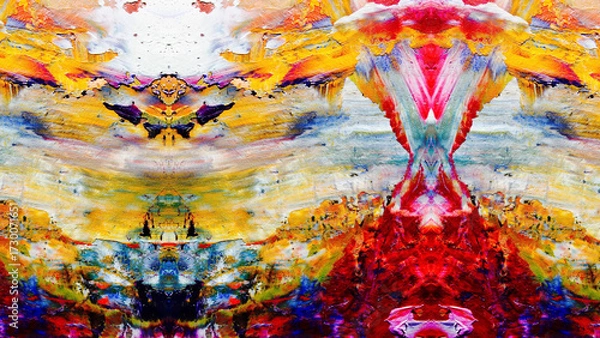 Fototapeta Abstract art background . Hand painting artwork on canvas .