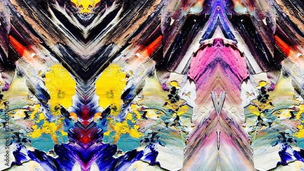 Fototapeta Abstract art background . Hand painting artwork on canvas .