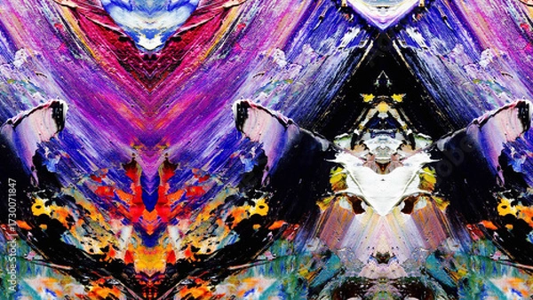 Fototapeta Abstract art background . Hand painting artwork on canvas .