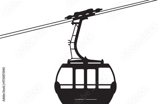 Fototapeta A cable car design silhouette vector illustration