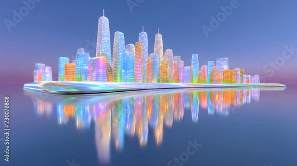 Fototapeta Digital Metropolis on a Mobile Platform