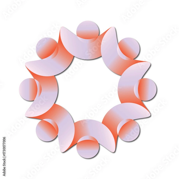 Fototapeta set of abstract colorful ribbons