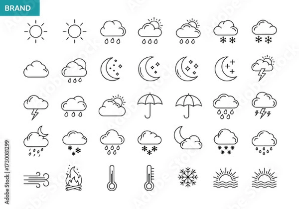 Fototapeta set of icons for web and mobile