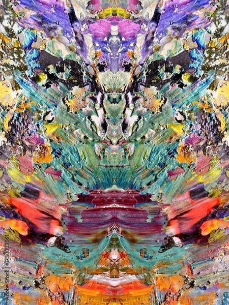 Fototapeta Abstract art background . Hand painting artwork on canvas .
