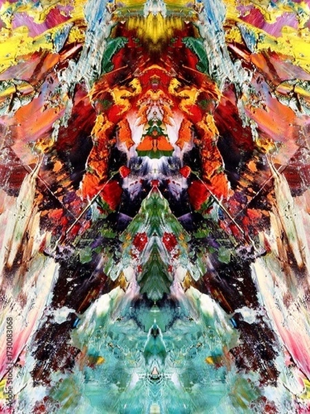 Fototapeta Abstract art background . Hand painting artwork on canvas .