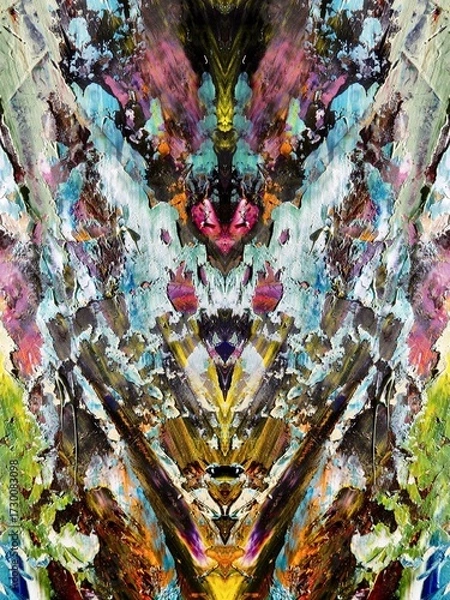 Fototapeta Abstract art background . Hand painting artwork on canvas .