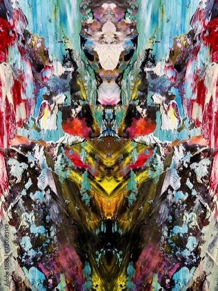 Fototapeta Abstract art background . Hand painting artwork on canvas .