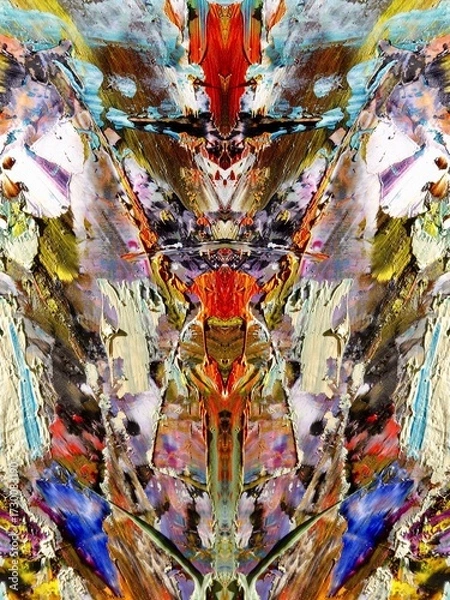 Fototapeta Abstract art background . Hand painting artwork on canvas .