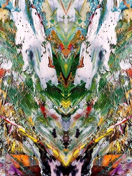 Fototapeta Abstract art background . Hand painting artwork on canvas .