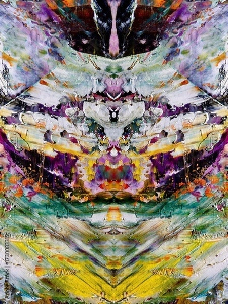 Fototapeta Abstract art background . Hand painting artwork on canvas .