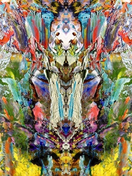 Fototapeta Abstract art background . Hand painting artwork on canvas .