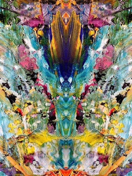 Fototapeta Abstract art background . Hand painting artwork on canvas .