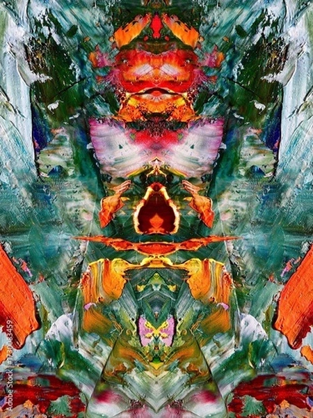 Fototapeta Abstract art background . Hand painting artwork on canvas .