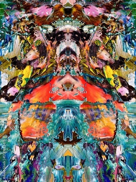 Fototapeta Abstract art background . Hand painting artwork on canvas .