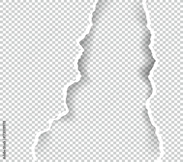 Fototapeta Ripped paper transparent with space for text, vector art and illustration.