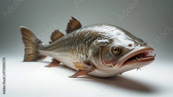 Fototapeta lungfish with white background