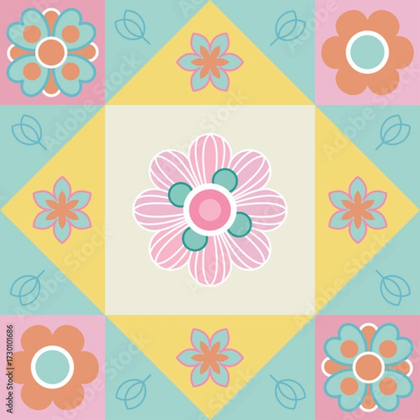 Obraz seamless pastel color floral background pattern