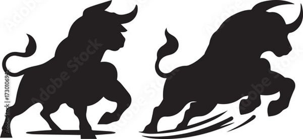 Fototapeta Bull Eps, Vector File Black and White