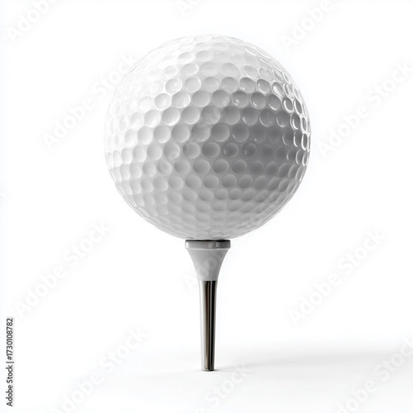 Obraz Golf ball on a tee on white background