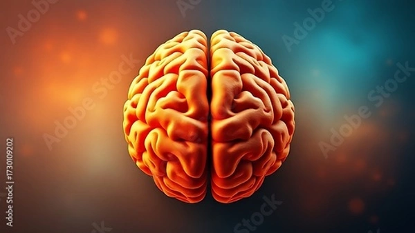 Fototapeta Artistic illustration of human brain halves, symbolizing duality and cognitive contrast.