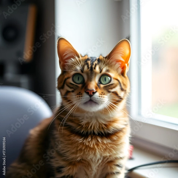 Fototapeta stray cat in studio