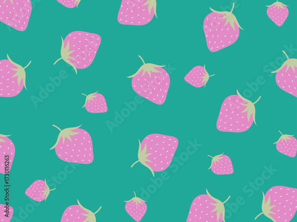 Obraz レトロないちごの背景