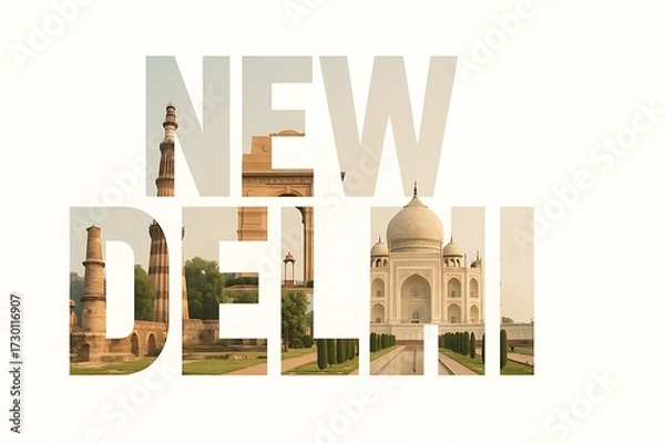 Obraz Iconic Landmarks of New Delhi Featuring Historical Architecture