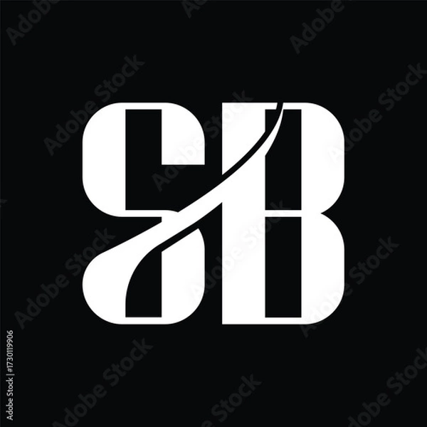 Obraz Initial letter SB logo design 