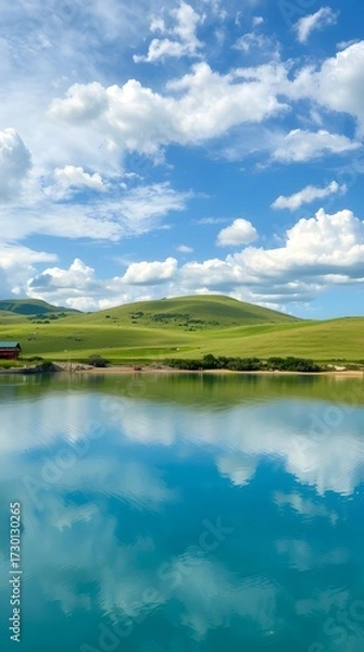 Obraz Towering castle with glowing sunset sky