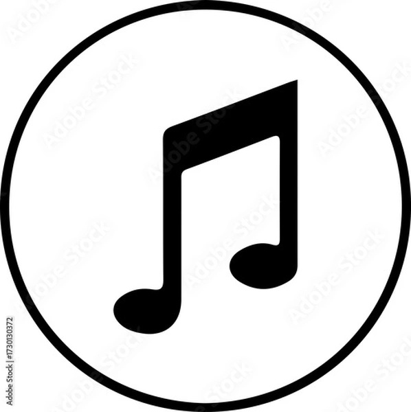 Obraz Musical Notes and Treble Clef Icon