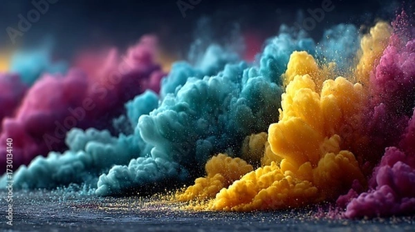 Fototapeta Stunning smoke explosion vibrant color artwork high resolution image
