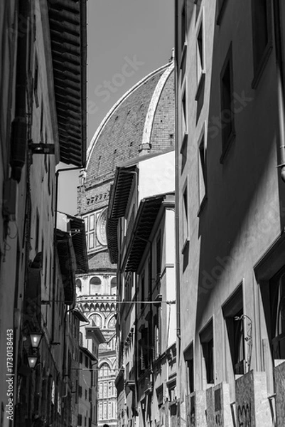 Fototapeta Typical architecture and street view in Florence, Italy