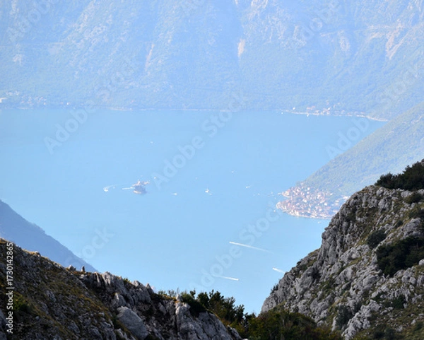 Fototapeta A view from the Bay of Kotor in Montenegro